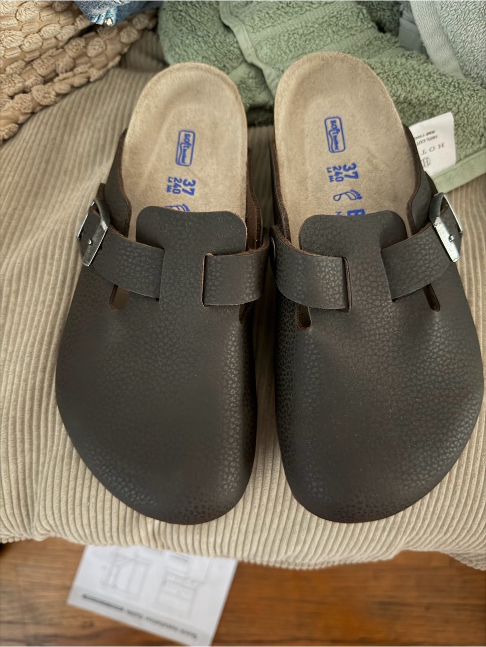 Birkenstock Women's Dark Brown Slip-On Clogs with Buckle